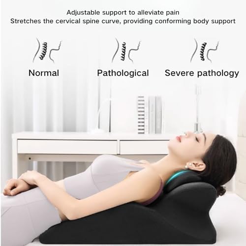 Memory Foam Couples Pillow, Reading Pillow for Bed, NeckPillow, 27° Lift Ergonomic Cushion for Intimacy Waterproof Posture Support Cushion for Sleeping Reading Relax(Black,25"x22"x18") - Image 5