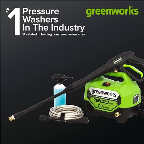Greenworks 1800 PSI (1.1 GPM) Electric Pressure Washer PWMA Certified - Image 2