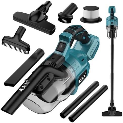 Cordless Vacuum for Makita Battery, 5 in 1 Handheld Electric Vacuum Cleaner with 500W Powerful Motor, 46 CFM Portable Hand Vacuum with Filtration HEPA for Floor, Carpet, Car (Battery Not Included) by KXX
