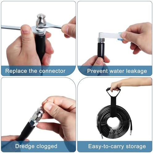 200FT Sewer Jetter Kit for Pressure Washer 5800PSI Drain Cleaner - Image 6