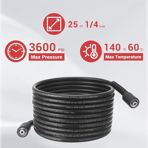 Tool Daily Pressure Washer Gun and Hose Kit, 25 FT Power Washer Hose - Image 5