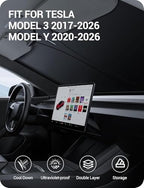 BASENOR Windshield Sunshade for 2017-2026 Tesla Model Y Model Y L Model 3 - Image 2