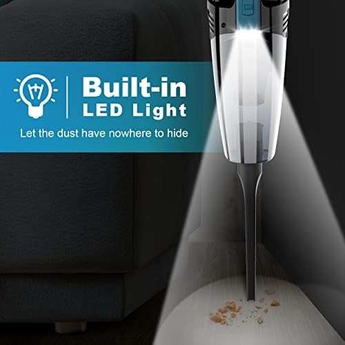Blestan Cordless Car Vacuum Lightweight High Power Handheld Vacuum Cleaner with LED Light, Hand Vacuum for Car Home Office and Pet Hair, BlackBlue - Image 5