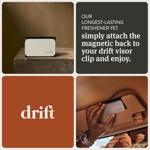 Drift Car Air Freshener - Stone Air Freshener Car Odor Eliminator - Long Lasting Scent - Auto Accessories - Metal Clip - Essential Oils - Clean Ingredients - Summer Sunset Scent Starter Kit - Image 4