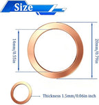30PCS Oil Drain Plug Gasket,14mm Copper and Aluminum Crush Washers Assortment Kit,Automotive Replacement Drain Plug Gaskets-OEM 007603-014106/OEM 94109-14000 - Image 2