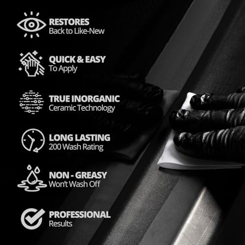 CERAKOTE Ceramic Trim Coat Black Plastic Restorer for Cars, 50 Wipes - Image 4