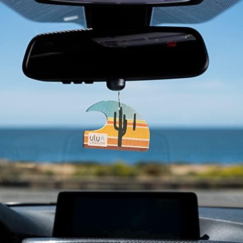 ulu Lagoon Hanging Car Air Freshener | Tropical Beach Coconut Surf Wax Scent Mini Wave | Long Lasting Car Freshener, Closet and Beyond | Made In USA | 3 Pack (Desert) - Image 2