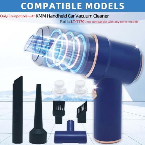6-Pack LT-117C HEPA Filter Replacement: ONLY for KMM LT-117C Handheld Car Vacuum Cleaner (Blue Body) - Image 3