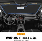 Car Windshield Sun Shade for Honda 2016-2021 Civic Accessories (OEM Design) Reflective Foldable Heat Insulation Sunshade for Ultimate Protection - Image 2