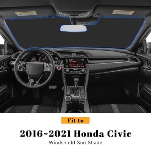 Car Windshield Sun Shade for Honda 2016-2021 Civic Accessories (OEM Design) Reflective Foldable Heat Insulation Sunshade for Ultimate Protection - Image 2