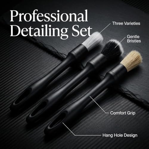 Car Detailing Kit 15PCS, Boar Hair Brushes,160g Gel, Swivel Glass Tool - Image 3
