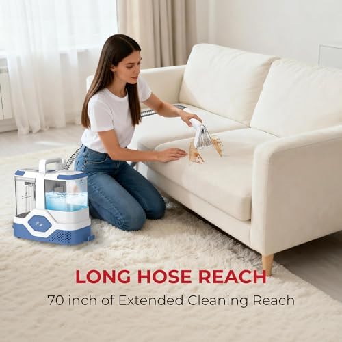 Rosewill Multi-Purpose Portable Carpet and Upholstery Cleaner, Powerful Suction 18 KPa Spot Cleaner, 600W Motor, Car and Auto Detailer, Stain/Spot Remover; Versatile Use: Carpet, Sofa, Pet Hair - Image 2
