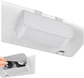 Magnetic Car Sunglasses Holder - Beige Nappa Visor Glasses Case | One-Handed Eyeglass Clip for Large Frames heat-resistant storage for aviators & cards,damage-free,vanity mirror friendly by Unknown