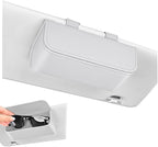 Magnetic Car Sunglasses Holder - Beige Nappa Visor Glasses Case | One-Handed Eyeglass Clip for Large Frames heat-resistant storage for aviators & cards,damage-free,vanity mirror friendly by Unknown