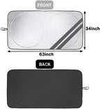 Front Windshield Sun Shade Fit for Dodge Charger Challenger Durango Journey Universal Fit to All Dodge Cars Foldable Sun Visor Protector Custom Fit Dodge Window Sunhade (Gray Trim) - Image 6