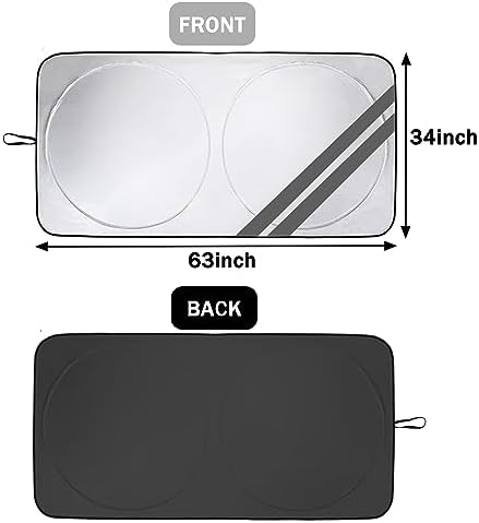 Front Windshield Sun Shade Fit for Dodge Charger Challenger Durango Journey Universal Fit to All Dodge Cars Foldable Sun Visor Protector Custom Fit Dodge Window Sunhade (Gray Trim) - Image 6