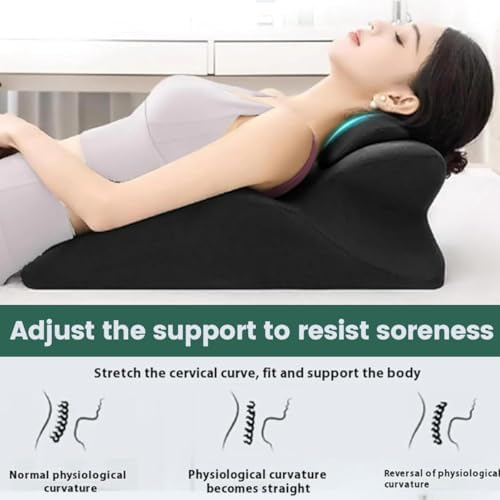 Ergonomic Contoured Support Pillow, 27°Angle Wedge Memory Foam Pillow, Multi-Functional Neck Back Waist Pillow for Bed Sleeping & Reading, with Removable Pillowcase (1, Dark Gray) - Image 5
