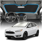 for Ford Focus Sun Shade Windshield Cover - Custom Fit Focus Accessories 2012-2018 Sunshade Foldable UV Protection & Heat Shield Sun Visor Accessories by Unknown