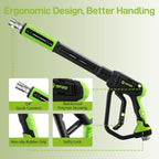 Swivel Pressure Washer Gun with Extension Wand 3/8” Quick Connect M22 Fittings, 5000PSI - Image 6