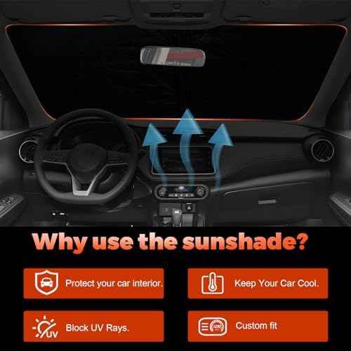 Foldable Front Windshield Sunshade fit for Nissan Kicks 2018-2024 - Image 4