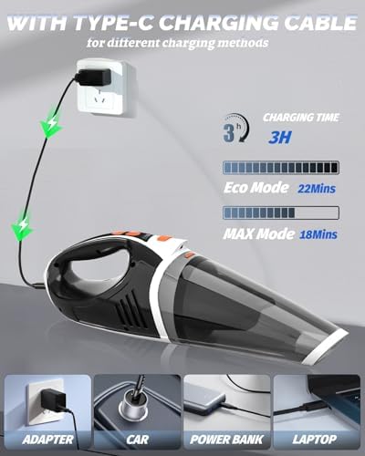 BRL Handheld Vacuum Cordless, 2 Modes with Powerful Suction, LED Light - Image 6