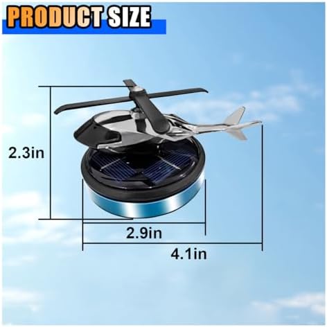 KITUREK Helicopter Solar Rotating Car Air Fresheners for Home, Office, Blue - Image 2