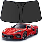 Corvette Customized Windshield Sun Shade for 2020-2024 2025 2026 Corvette C8 Pickup Front Window Sunshade Visor Protector Foldable Blocks UV Rays Keep Car Cooler Accessories by aatoppus
