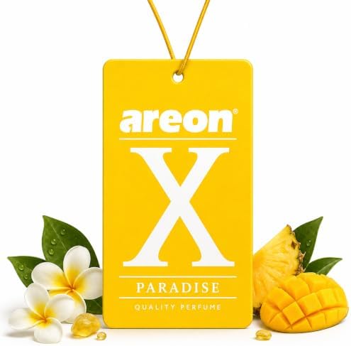 AREON X Paradise Yellow Fresh Paper Hanging Car Air Freshener - Pack of 12 by AREON