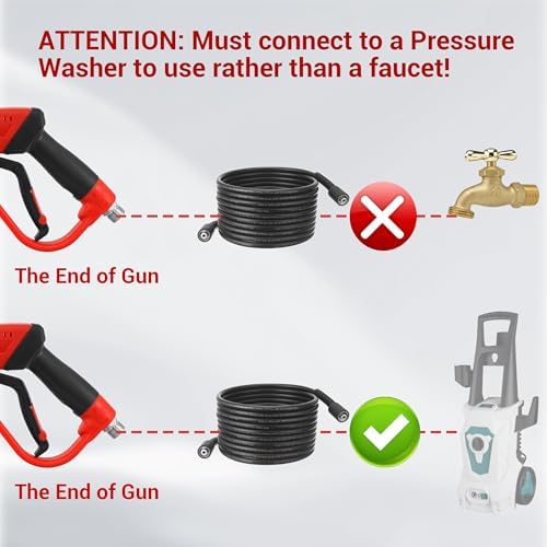 Tool Daily Pressure Washer Gun and Hose Kit, 25 FT Power Washer Hose - Image 2