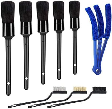 HMPLL 9pcs Auto Car Detailing Brush Set Car Interior Cleaning Kit by LOKEME-USDirect