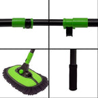 43'' Car Wash Brush with Long Handle Chenille Microfiber Car Wash Kit Mitt Retractable Bent Pole Car Wash Mop for Cars RV Truck Boat (Green-1) - Image 3