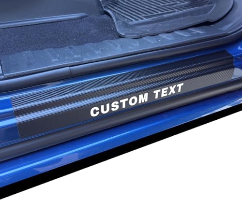 Car Door Sill Protectors Compatible with Ford F-150 Accessories, Thick Carbon Fiber Door Sill Scuff Plate Cover, Anti-Scratch Door Entry Guard Decorative Stickers (Text Customization, Fit for F150) by Unknown