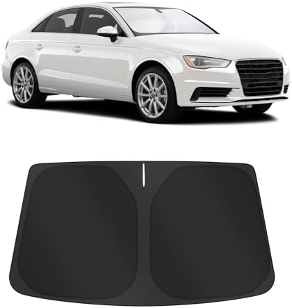 TINGLU Sun Shade for Audi A3 2014-2020 Accessories Windshield Sun Shade Window Shade UV Rays Protection Sun Visor Cover with Steering Wheel Sunshade Storage Bag by TINGLU