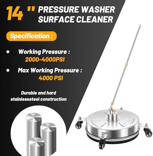 LidoDola 14'' Pressure Washer Surface Cleaner, Power Washer Accessory - Image 3
