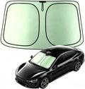 Foldable Windshield Sunshade | Graphene Heat Shield with Reflective Polyester Fabric | UV Protection Car Sun Shade with Memory Steel Frame | Keeps Interior Cool & Protects Dashboard | M (56 x 28 in) by CarSunshade