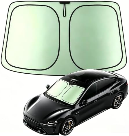 Foldable Windshield Sunshade | Graphene Heat Shield with Reflective Polyester Fabric | UV Protection Car Sun Shade with Memory Steel Frame | Keeps Interior Cool & Protects Dashboard | M (56 x 28 in) by CarSunshade