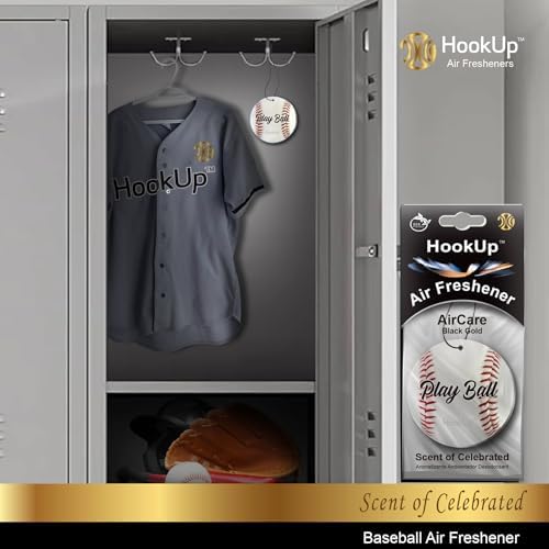 Baseball Car Air Freshener by HookUp - 25 Pack - Black Gold Scent (Extra Strong) | Unique Baseball Gift for Players, Coach, Fans | Hanging Car Accessory with Long Lasting Fresheners Smell - Image 6