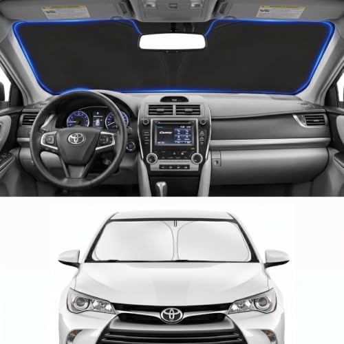 Car Sun Shade for 2012-2017 Toyota Camry Accessories Windshield Sunshade Cover Front Window Shade Custom Fit Camry Sun Visor Protector Foldable Blocks UV Rays by Unknown