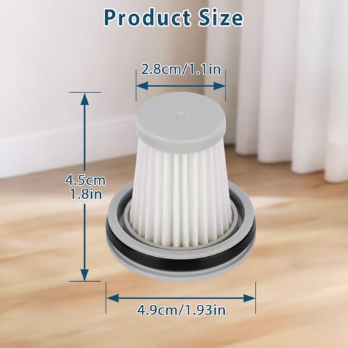 4 Pack HEPA Filter Replacement Compatible with Fanttik Slim V8 Apex / V9 Mix / V10 Mix/Slim V10 Apex Cordless Car Vacuum Cleaner, Washable and Reusable HEPA Filters - Image 2