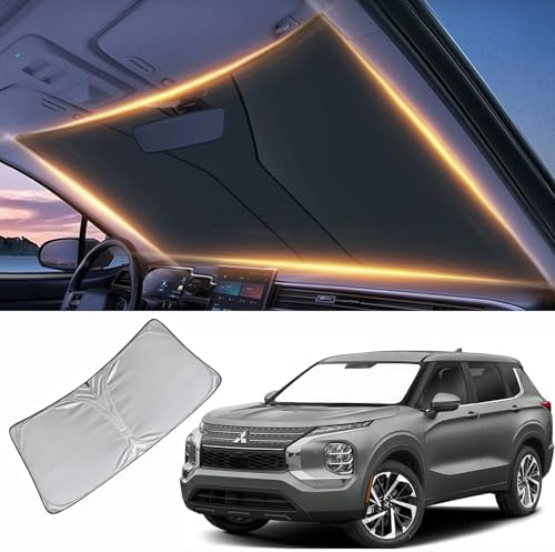 Windshield Sun Shade for Mitsubishi Outlander Front Window Shades Cover for 2011-2024 2025 2026 Outlander Windshield Sun Visor Protector Car Accessories by LZYYQX