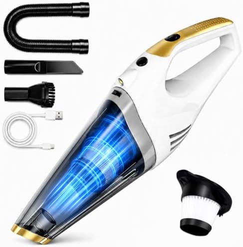 Handheld Vacuum Cordless, Rechargeable Portable Car Vacuum with LED Light by XGJUCE