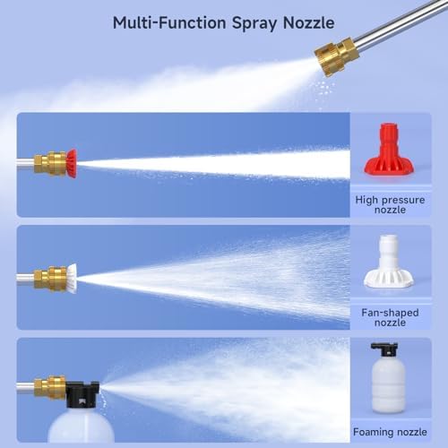Topteng Power Blaster Plus Cordless Portable Electric Water Spray Gun and Hose Car Washer Cleaner Tool for Car Washing, Balconies Windows, Exterior Walls, Floors, Fences, Gardens - Image 2