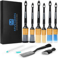 MVEQRRN 10PCS Car Detailing Brush Set,Boars Hair Detail Brush Kit(Gold) by MVEQRRNcardetailbrushset