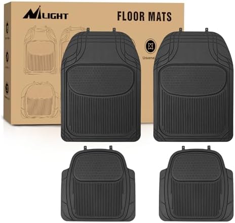 Nilight PVC Floor Mats for Cars Trucks SUVs | Universal Trim to fit for Most Vehicles,All Weather Protection Heavy Duty Floor Liners,Pack of 4 by Nilight