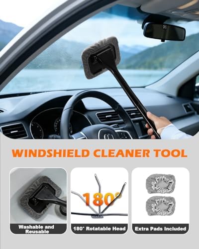 20Pcs Windshield Cleaner Tool - Car Interior Detailing Brush Kit with 200g Cleaning Gel, Microfiber Car Wash Mitt, Dash Duster & 2-Sided Scrubber, All-in-One Inside Car Cleaning Supplies Tool - Image 3