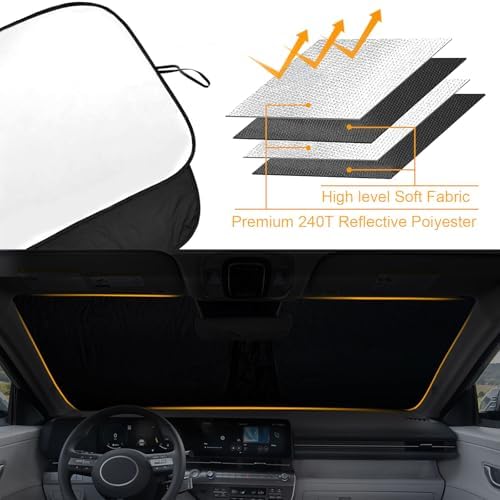 Foldable Front Windshield Sunshade fit for Hyundai Kona 2024-2025 2026 - Image 3