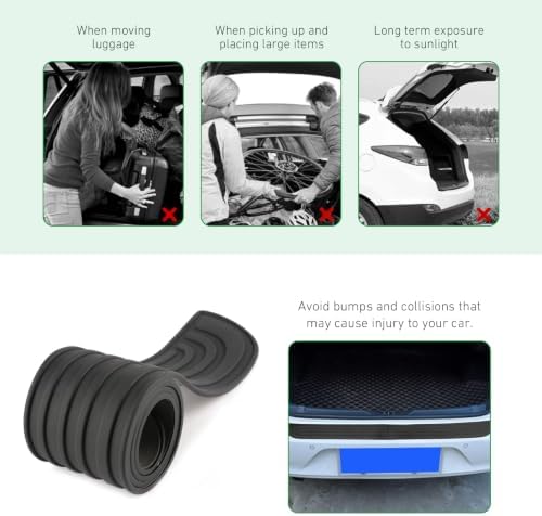 Rear Bumper Protector, Rubber Anti-Scratch Trunk Guard, Non-Slip Door Sill Protection Strip, Universal Automotive Exterior Accessories for Car SUV Truck (40.9 x3.1 Inch) - Image 5