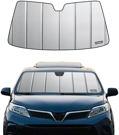 Pigenius Windshield Sunshade for Toyota Sienna 2015-2020, Premium Grey Leather Finish by Pigenius