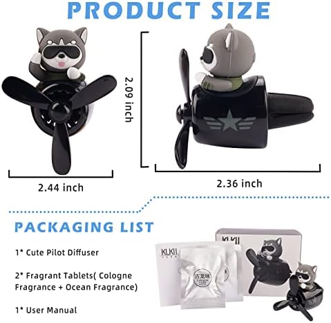 Car Air Fresheners Cartoon Pilot Automotive Air Outlet Propeller Cute Car Diffuser Creative Car Perfume Decoration for Car Vent Clips Car Vent Clip Air Freshener Accessories for Women Men - Image 5
