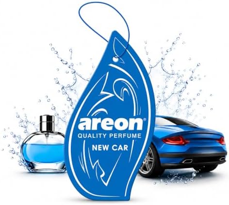 AREON MON MA27 Hanging Best Car Air Freshener New Car Scent, Paper Hanging Ornaments, Long Lasting Scent for Car or Home 12 Pack by AREON